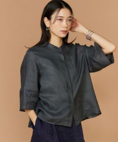 INED / イネド シャツ・ブラウス | 《大きいサイズ》リネンコクーンスリーブブラウス