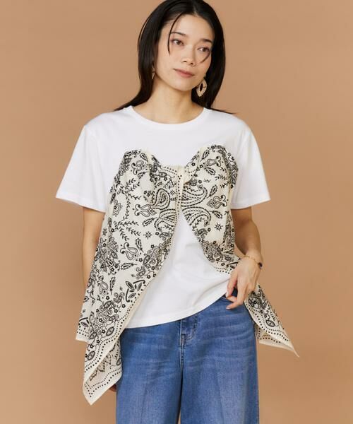 INED / イネド Tシャツ | 半袖シャツ&amp;ビスチェ《manipuri》（オフホワイト1）