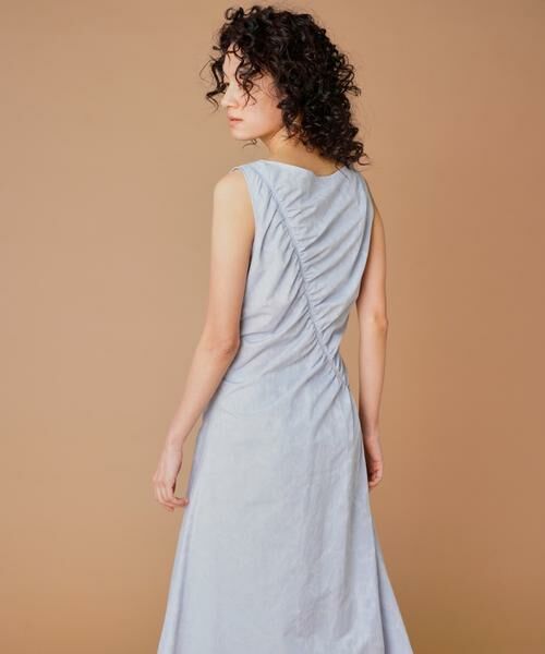 INED / イネド ミニ丈・ひざ丈ワンピース | 斜めギャザーワンピース　 | 詳細10