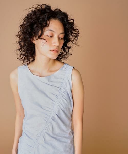 INED / イネド ミニ丈・ひざ丈ワンピース | 斜めギャザーワンピース　 | 詳細11