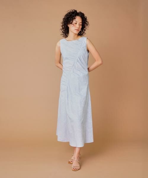 INED / イネド ミニ丈・ひざ丈ワンピース | 斜めギャザーワンピース　 | 詳細4
