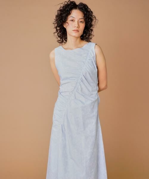 INED / イネド ミニ丈・ひざ丈ワンピース | 斜めギャザーワンピース　 | 詳細8