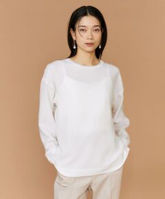 INED / イネド Tシャツ | 衿リブブラウスTシャツ