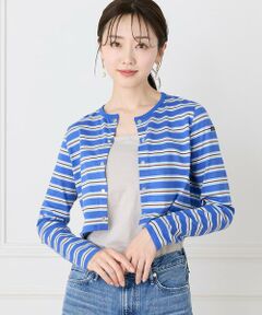 ルミノア ボーダーショートカーディガン　SHORT CARDIGAN《Le minor》