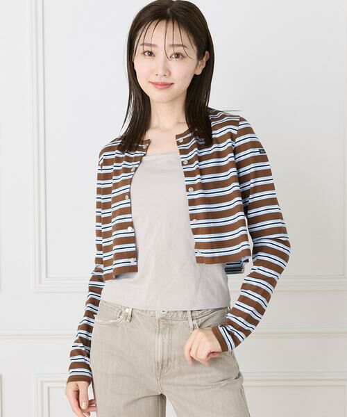 INED / イネド カットソー | ルミノア ボーダーショートカーディガン　SHORT CARDIGAN《Le minor》 | 詳細10