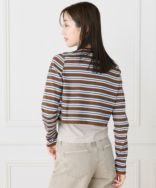 INED / イネド カットソー | ルミノア ボーダーショートカーディガン　SHORT CARDIGAN《Le minor》 | 詳細13
