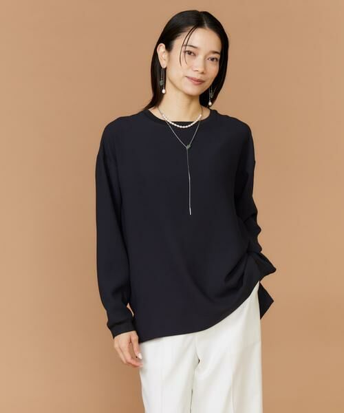INED / イネド Tシャツ | 《大きいサイズ》衿リブブラウスTシャツ | 詳細1
