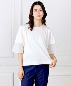 INED / イネド Tシャツ | 袖シアープルオーバーカットソー
