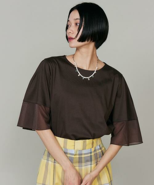 INED / イネド Tシャツ | 《大きいサイズ》袖シアープルオーバーカットソー | 詳細8