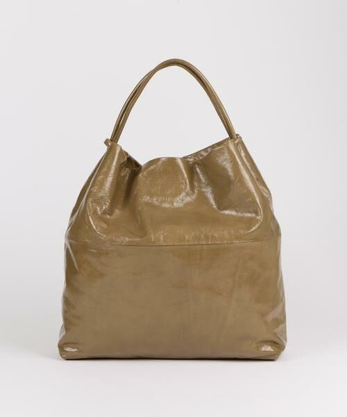 INED / イネド トートバッグ | puffy patent leather トートバッグ 《FEEL AND TASTE》（グレーベージュ3）