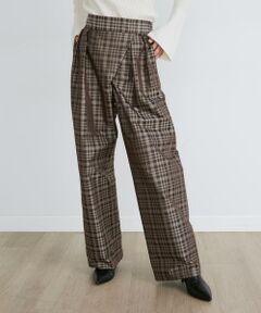INED / イネド その他パンツ | 《大きいサイズ》チェックジャガードラップパンツ《la veille by SUPERIOR CLOSET》