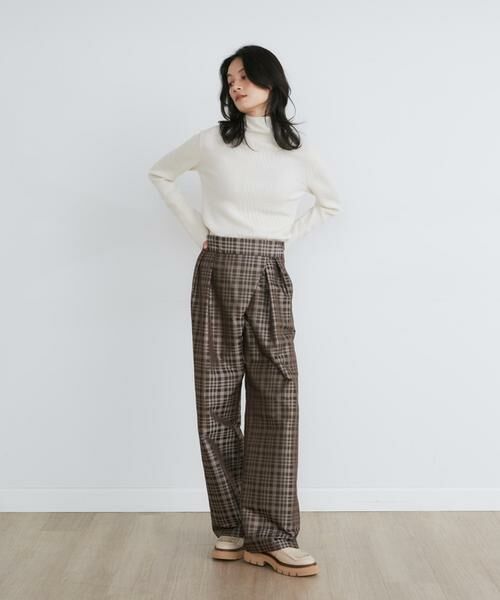 INED / イネド その他パンツ | 《大きいサイズ》チェックジャガードラップパンツ《la veille by SUPERIOR CLOSET》 | 詳細3