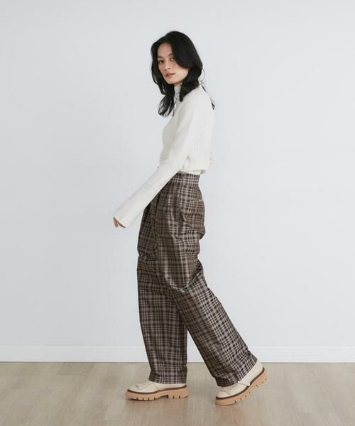 INED / イネド その他パンツ | 《大きいサイズ》チェックジャガードラップパンツ《la veille by SUPERIOR CLOSET》 | 詳細4