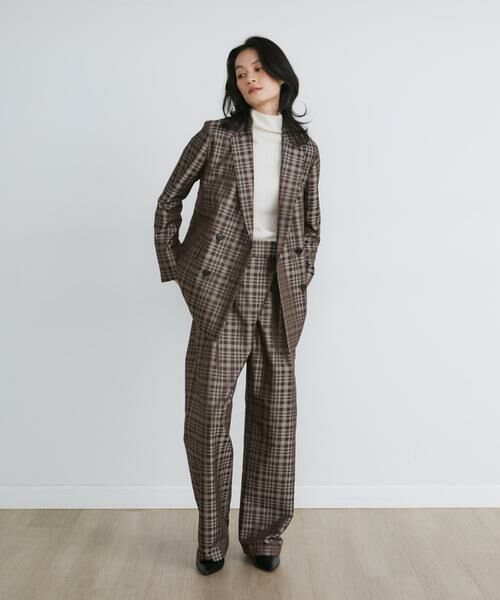 INED / イネド その他パンツ | 《大きいサイズ》チェックジャガードラップパンツ《la veille by SUPERIOR CLOSET》 | 詳細6