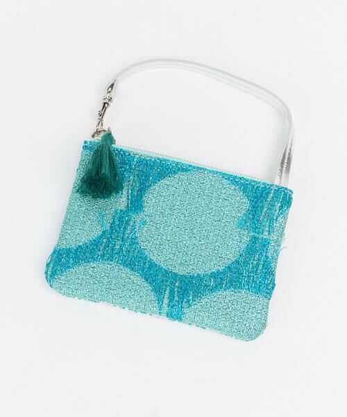 INED / イネド ショルダーバッグ | タッセルチャーム付き コンビファブリックミニバッグ《la veille by SUPERIOR CLOSET》（ターコイズブルー5）