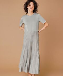 INED / イネド ミニ丈・ひざ丈ワンピース | 《大きいサイズ》プリーツニットワンピース