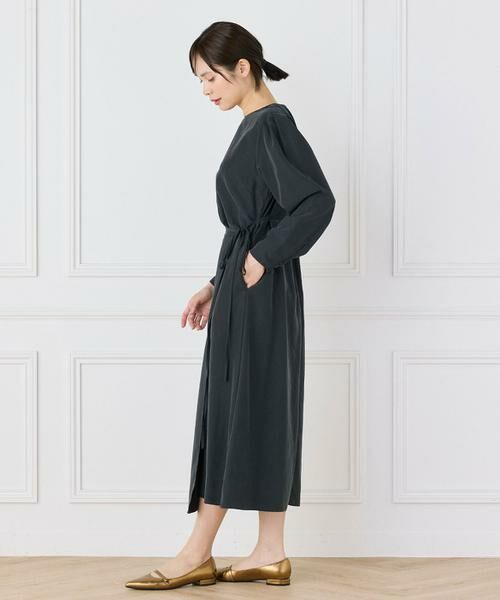 INED / イネド ロング・マキシ丈ワンピース | ラップデザインワンピース | 1枚で洗練された大人キレイめスタイル 共布リボン/ウエストマーク/手洗い可/微光沢/細見え | 詳細7