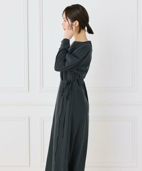 INED / イネド ロング・マキシ丈ワンピース | 《大きいサイズ》ラップデザインワンピース | 1枚で洗練された大人キレイめスタイル 共布リボン/ウエストマーク/手洗い可/微光沢/細見え | 詳細12