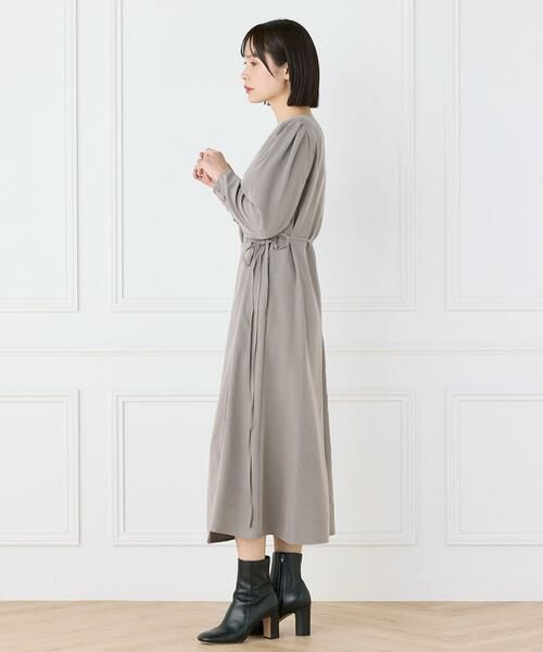INED / イネド ロング・マキシ丈ワンピース | 《大きいサイズ》ラップデザインワンピース | 1枚で洗練された大人キレイめスタイル 共布リボン/ウエストマーク/手洗い可/微光沢/細見え | 詳細3