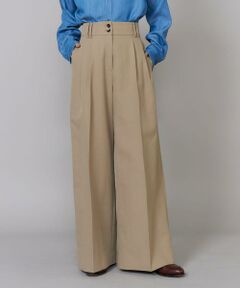 INED / イネド その他パンツ | ツータックワイドチノパンツ｜ 脚長効果抜群、すっきり魅せる洗練ワイドチノ ストレッチ/軽量/手洗い可