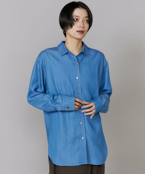 INED / イネド シャツ・ブラウス | レギュラーカラーデニムシャツ ｜ モイストな肌触りと上品な光沢感で魅せる大人デニム 軽量/手洗い可 | 詳細11