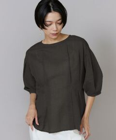 INED / イネド シャツ・ブラウス | デザインタックプルオーバーブラウス ｜ 1枚で華奢見えを叶える涼やか夏ブラウス 二の腕カバー/手洗い可/清涼感/着やせ