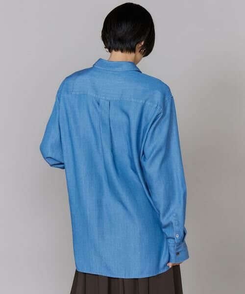 INED / イネド シャツ・ブラウス | 《大きいサイズ》レギュラーカラーデニムシャツ ｜ モイストな肌触りと上品な光沢感で魅せる大人デニム 軽量/手洗い可 | 詳細13