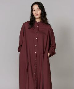 バンドカラーシャツワンピース