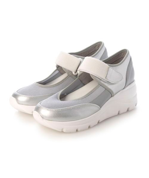 ing/イング 【WEB限定】厚底メッシュストラップスニーカー シルバー M ing/イング 【WEB限定】厚底メッシュストラップスニーカー シルバー M