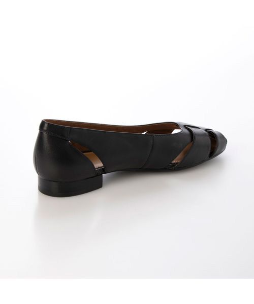 美品　イング　パンプス グルカデザイン　ローヒールパンプス　ブラック　24.5 イング ing グルカデザインローヒールパンプス （ブラック