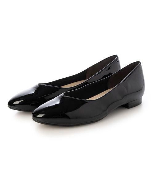 ing/イング 【WEB限定】【レイン対応】Vカットパンプス ブラックエナメル 240 ing/イング 【WEB限定】【レイン対応】Vカットパンプス ブラックエナメル 240