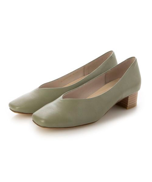 ing/イング 【WEB限定】【レイン対応】スクエアトゥVカットパンプス グリーン 245 ing/イング 【WEB限定】【レイン対応】スクエアトゥVカットパンプス グリーン 245