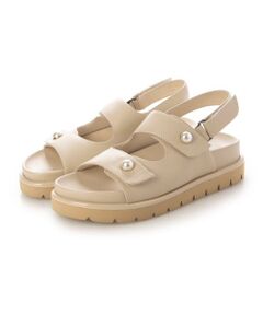 ing / イング サンダル | パールモチーフフッドベッドサンダル