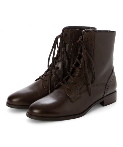 ing / イング ブーツ（ショート丈） | レースアップブーツ（ダークブラウン）