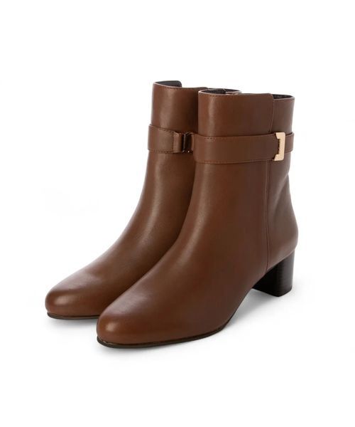 ing / イング ブーツ（ショート丈） | 【2WAY】ベルトデザインショートブーツ（ブラウン）