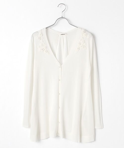 セール】 【アウトレット】花モチーフロングカーディガン