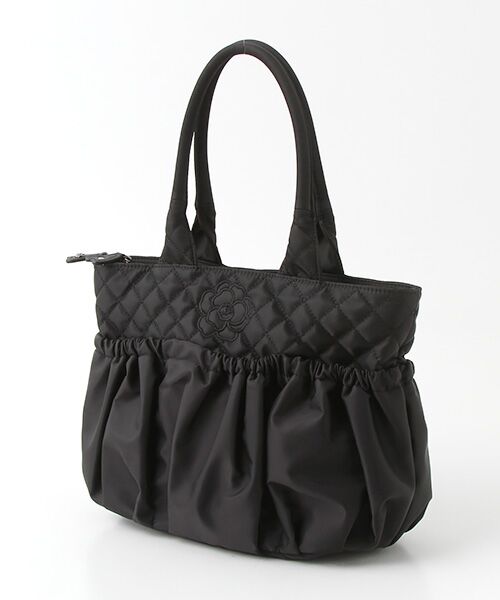 INGEBORG / インゲボルグ トートバッグ | 【アウトレット】カメリア刺繍キルティングトートバッグ（クロ）