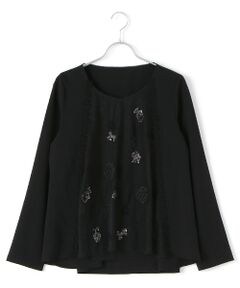 【アウトレット】ノルディックストレッチシフォン×レースブラウス