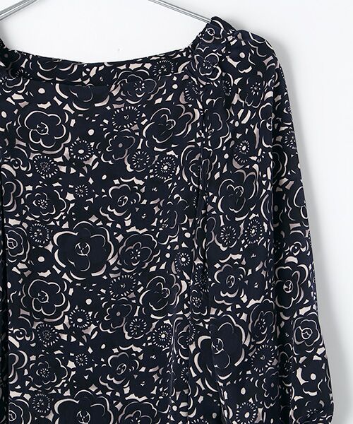 INGEBORG / インゲボルグ ミニ丈・ひざ丈ワンピース | 【アウトレット】レザーカットカメリアプリントワンピース | 詳細2