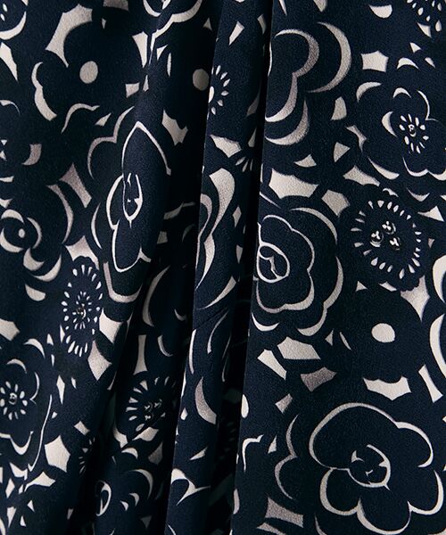 INGEBORG / インゲボルグ ミニ丈・ひざ丈ワンピース | 【アウトレット】レザーカットカメリアプリントワンピース | 詳細6