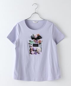 【アウトレット】花デザインプリントTシャツ