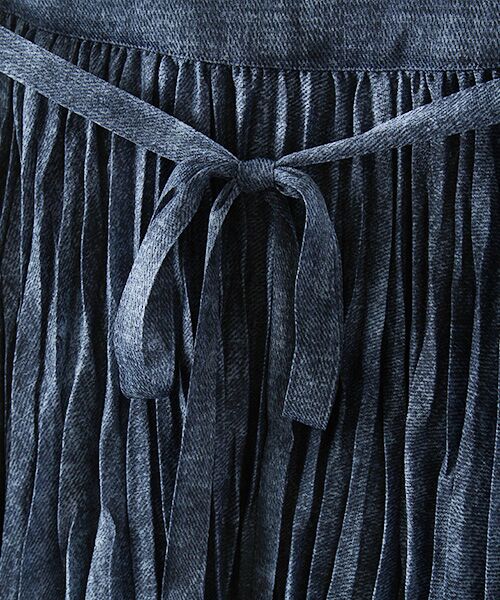 INGEBORG / インゲボルグ ロング・マキシ丈スカート | 【アウトレット】デニム風プリントふわゆるプリーツスカート  | 詳細8