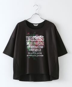 【アウトレット】フラワープリントワイドスクエアトップス