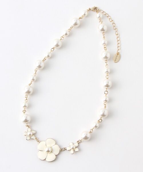 セール】 【OUTLET】フラワー・パールネックレス （ネックレス