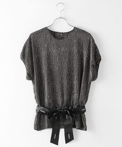 【アウトレット】ドットｐｔ.ブラウス ロゴリボン付