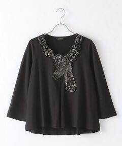 【アウトレット】ドットｐｔ.サークルフラワーカットソー