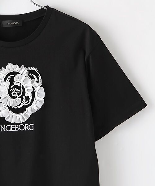 INGEBORG / インゲボルグ Tシャツ | 【OUTLET】天竺シルケットカメリアモチーフTシャツ | 詳細2