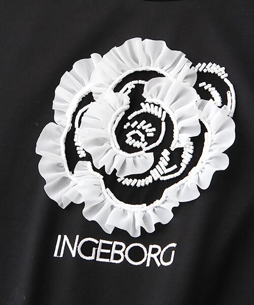 INGEBORG / インゲボルグ Tシャツ | 【OUTLET】天竺シルケットカメリアモチーフTシャツ | 詳細4