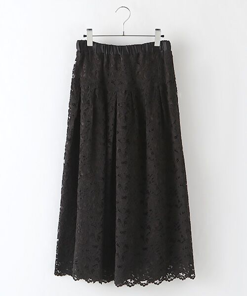 INGEBORG / インゲボルグ ロング・マキシ丈スカート | 【OUTLET】ジャガードレースマキシスカート（クロ）