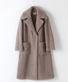 【アウトレット】ムートン風ウールロングコート